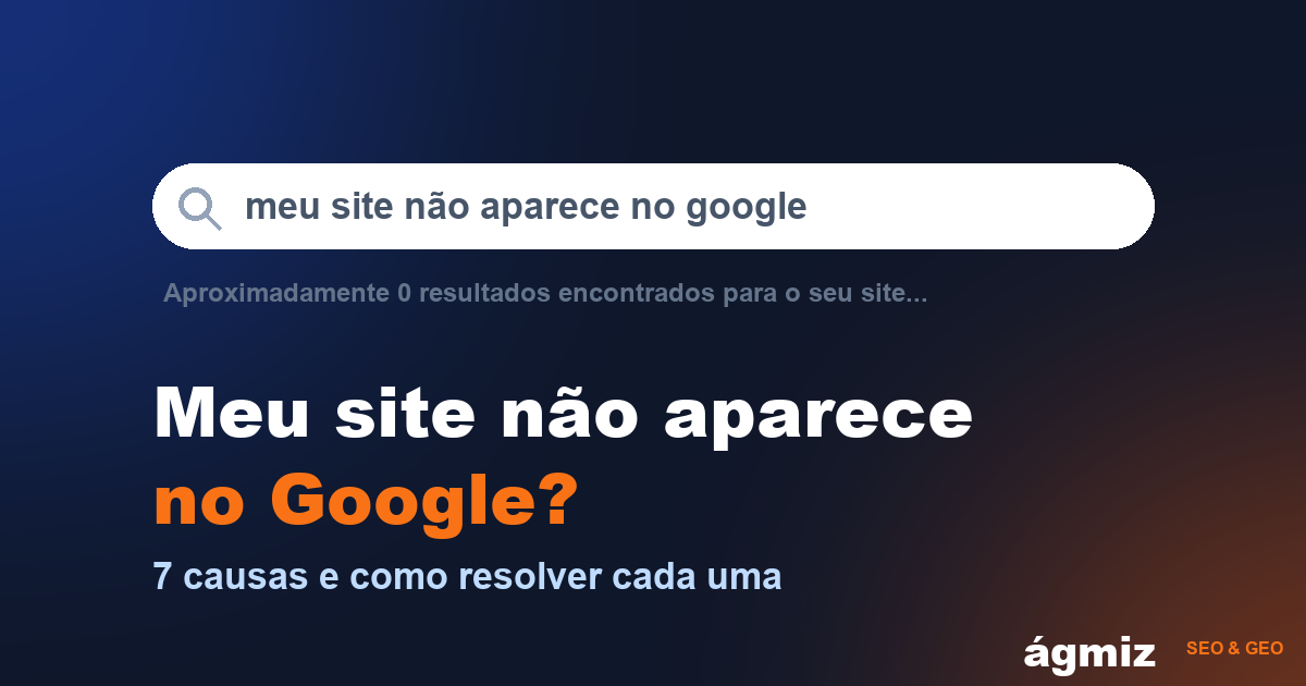 Meu site não aparece no Google: causas e soluções